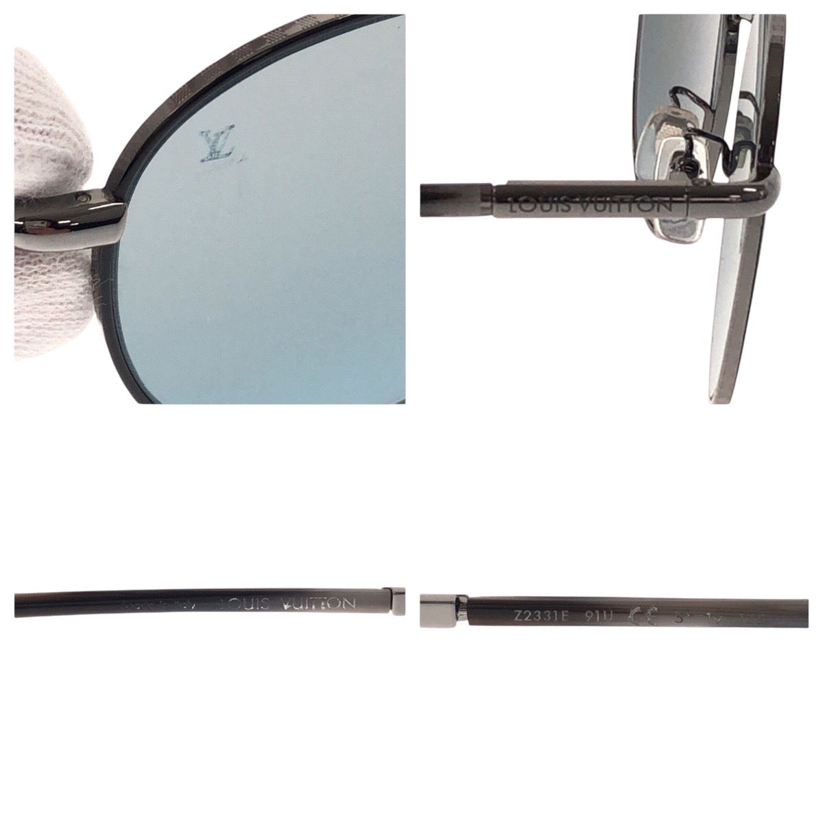 15290
LOUIS VUITTON ルイヴィトン グレー ブラック シルバー金具 メタル / プラスチック Z2331E 91U 51□19 145 サングラス ミラーレンズ ラウンド  メンズ A32