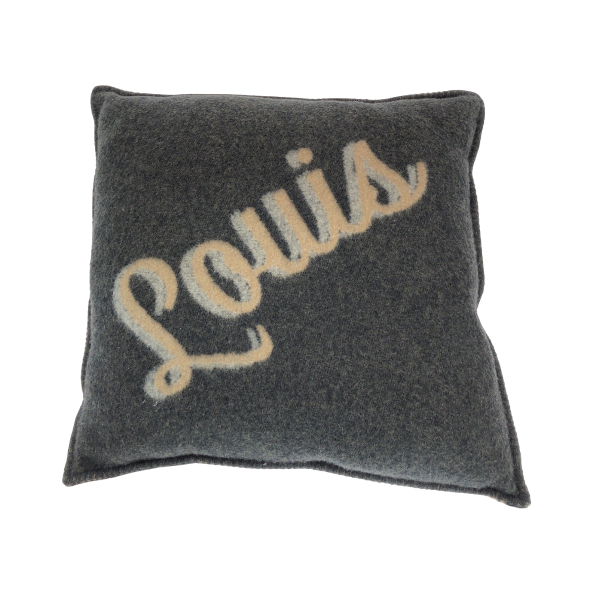 15291
LOUIS VUITTON ルイヴィトン カシミアロゴ ブラウン グレー カシミヤ R99304 インテリア クッション レディース A52