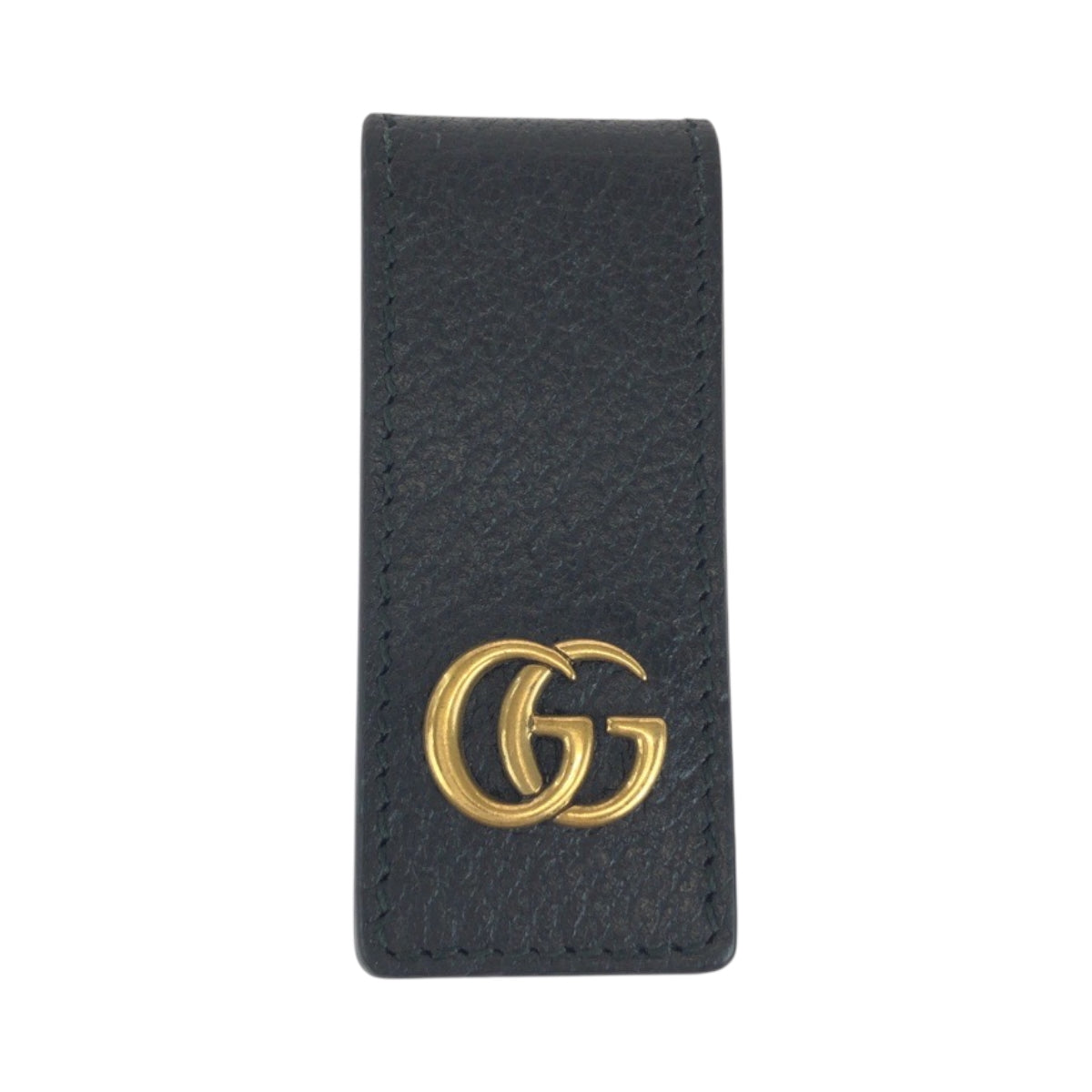 15292
GUCCI グッチ GGロゴ ブラック 黒 ゴールド金具 レザー マネークリップ 男女兼用  メンズ