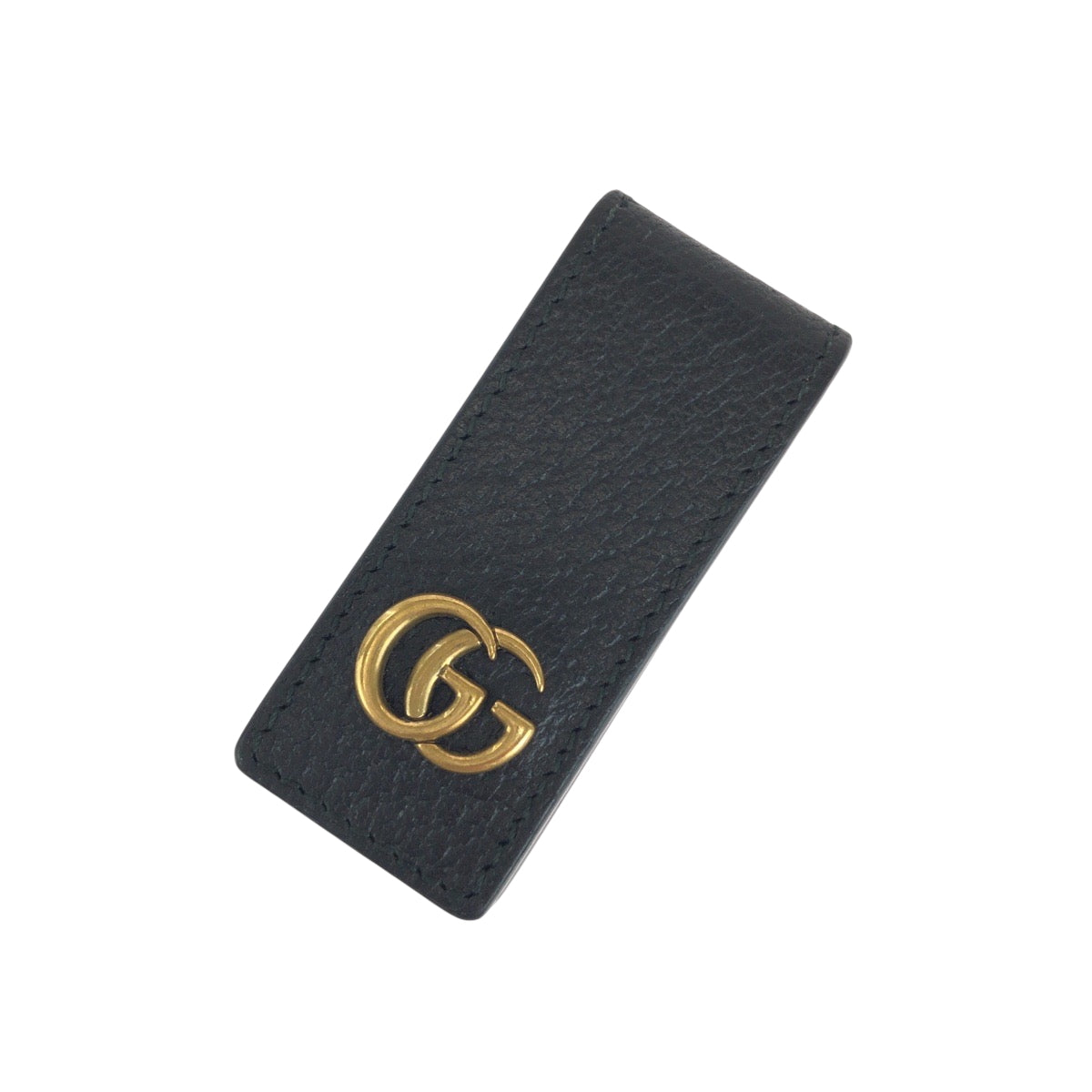 15292
GUCCI グッチ GGロゴ ブラック 黒 ゴールド金具 レザー マネークリップ 男女兼用  メンズ