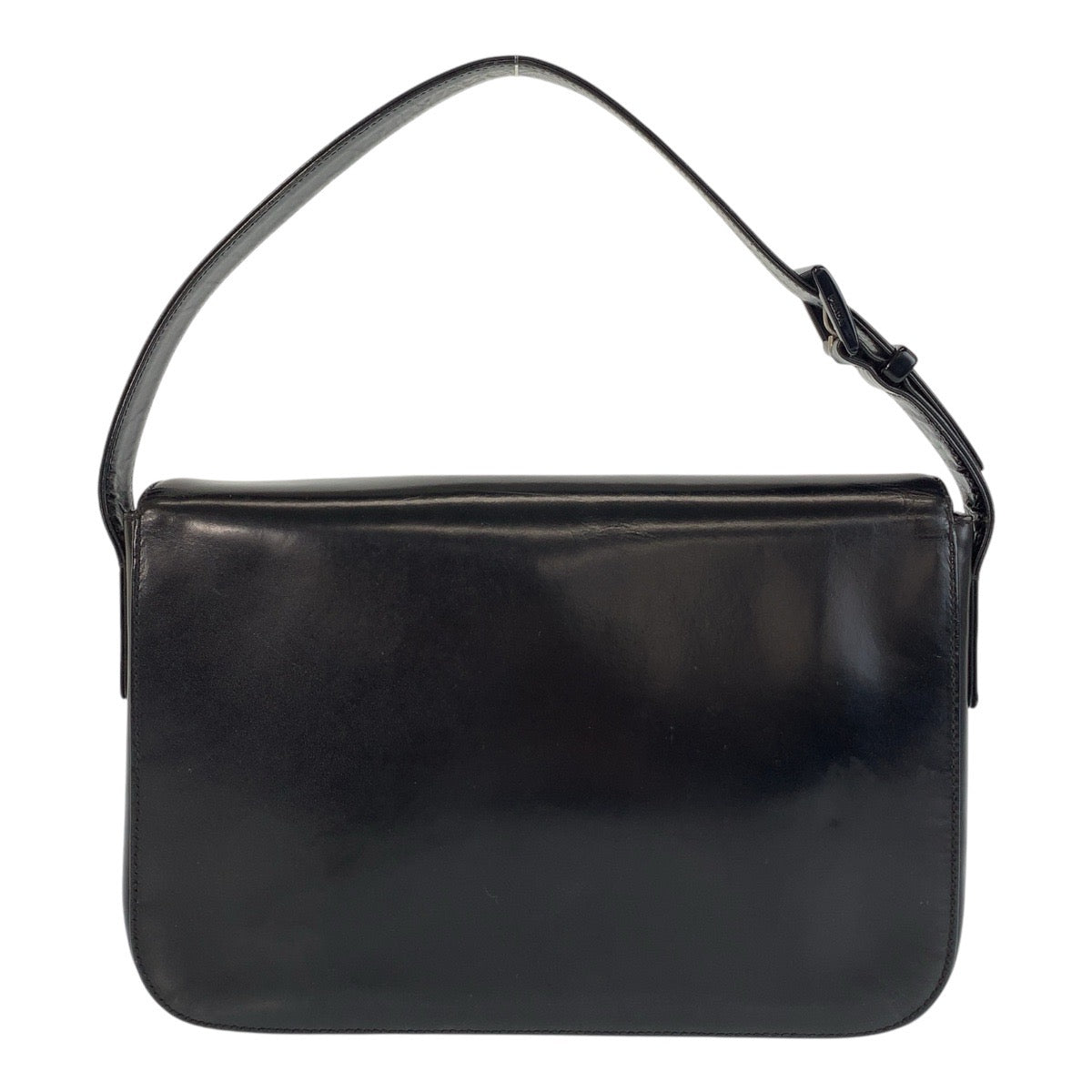 15296
PRADA プラダ ブラック シルバー金具 レザー ショルダーバッグ ハンドバッグ  レディース