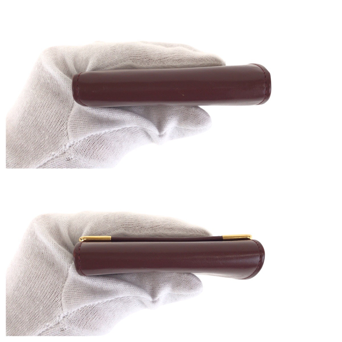 15297
CARTIER カルティエ マストライン ワインレッド ボルドー ゴールド金具 レザー コインケース 小銭入れ 男女兼用  レディース