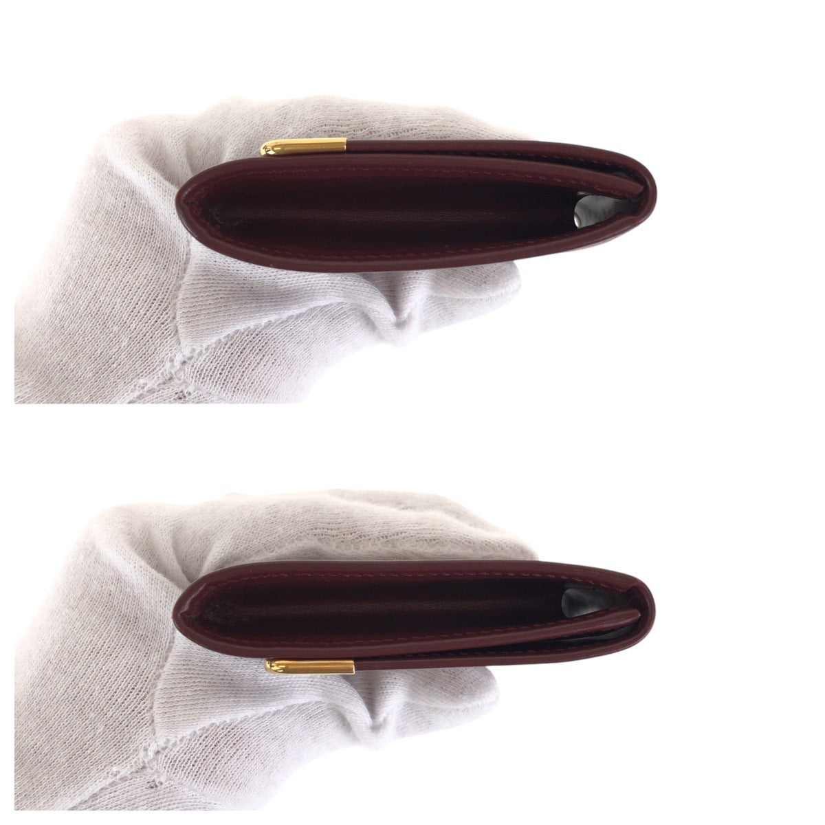 15297
CARTIER カルティエ マストライン ワインレッド ボルドー ゴールド金具 レザー コインケース 小銭入れ 男女兼用  レディース