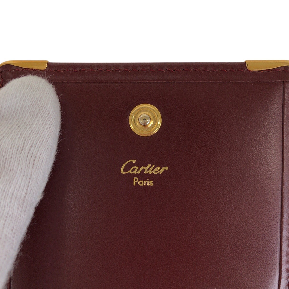 15297
CARTIER カルティエ マストライン ワインレッド ボルドー ゴールド金具 レザー コインケース 小銭入れ 男女兼用  レディース