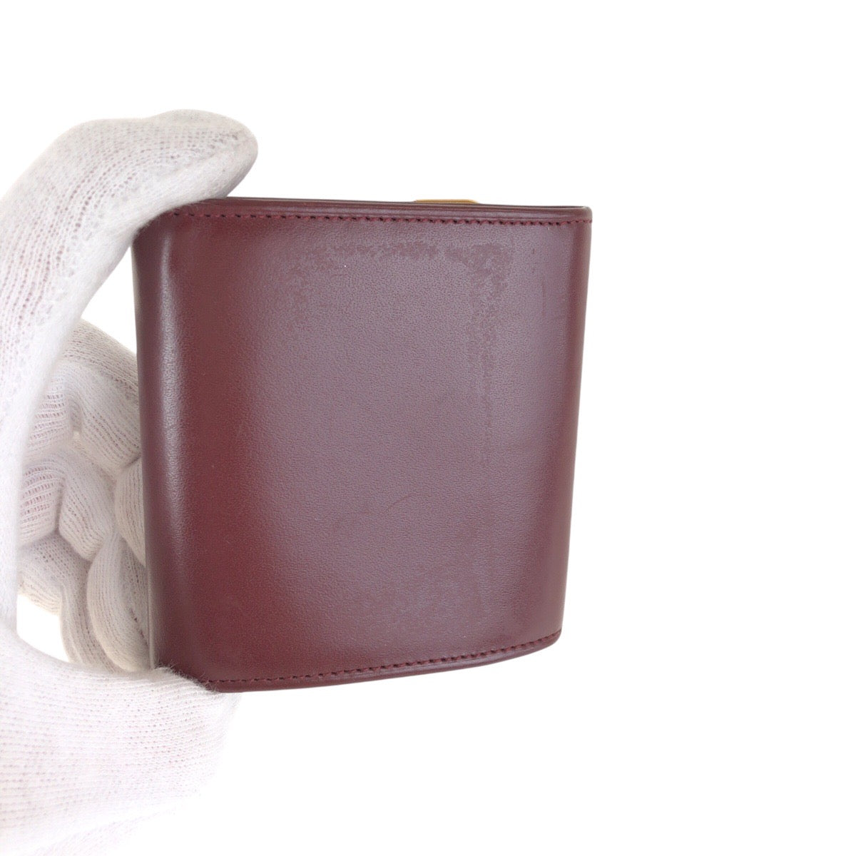 15297
CARTIER カルティエ マストライン ワインレッド ボルドー ゴールド金具 レザー コインケース 小銭入れ 男女兼用  レディース