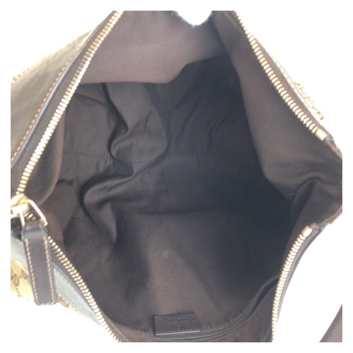 15301
GUCCI グッチ アビー ベージュ ブラウン ゴールド金具 GGキャンバス / レザー 189833 ショルダーバッグ  レディース