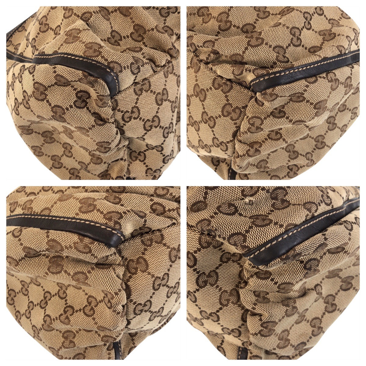 15301
GUCCI グッチ アビー ベージュ ブラウン ゴールド金具 GGキャンバス / レザー 189833 ショルダーバッグ  レディース