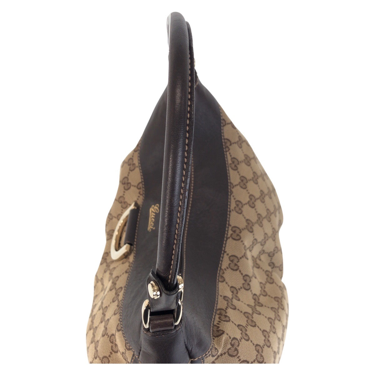15301
GUCCI グッチ アビー ベージュ ブラウン ゴールド金具 GGキャンバス / レザー 189833 ショルダーバッグ  レディース