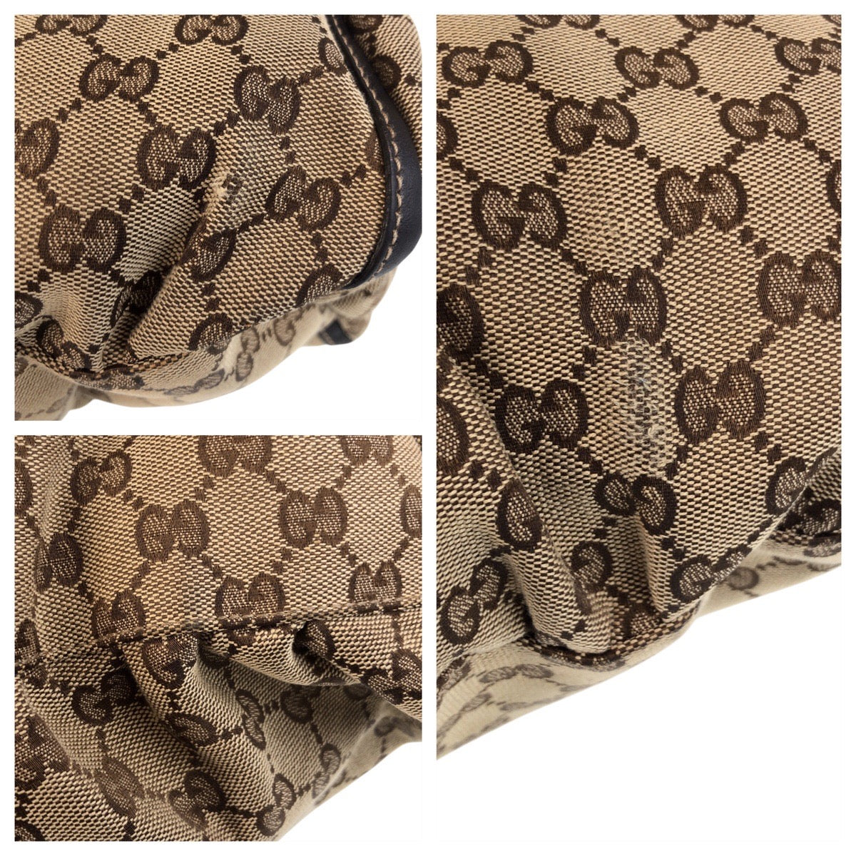 15301
GUCCI グッチ アビー ベージュ ブラウン ゴールド金具 GGキャンバス / レザー 189833 ショルダーバッグ  レディース