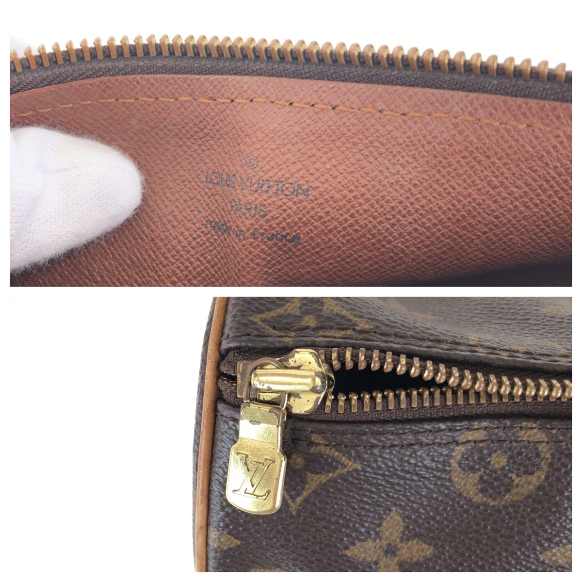 15304
LOUIS VUITTON ルイヴィトン モノグラム パピヨン 26 ブラウン ゴールド金具 PVC / レザー M51386 トートバッグ ミニボストンバッグ  レディース