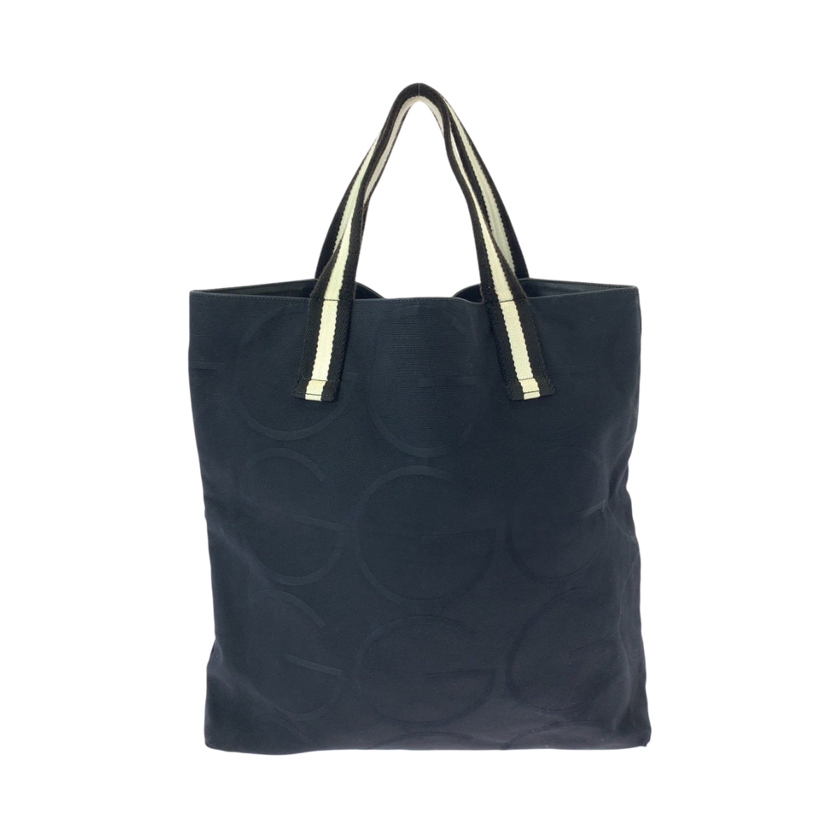15307
GUCCI グッチ Gロゴ ブラック 黒 ホワイト キャンバス 123439 トートバッグ ショルダーバッグ  レディース