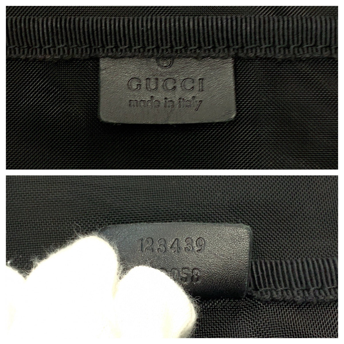 15307
GUCCI グッチ Gロゴ ブラック 黒 ホワイト キャンバス 123439 トートバッグ ショルダーバッグ  レディース