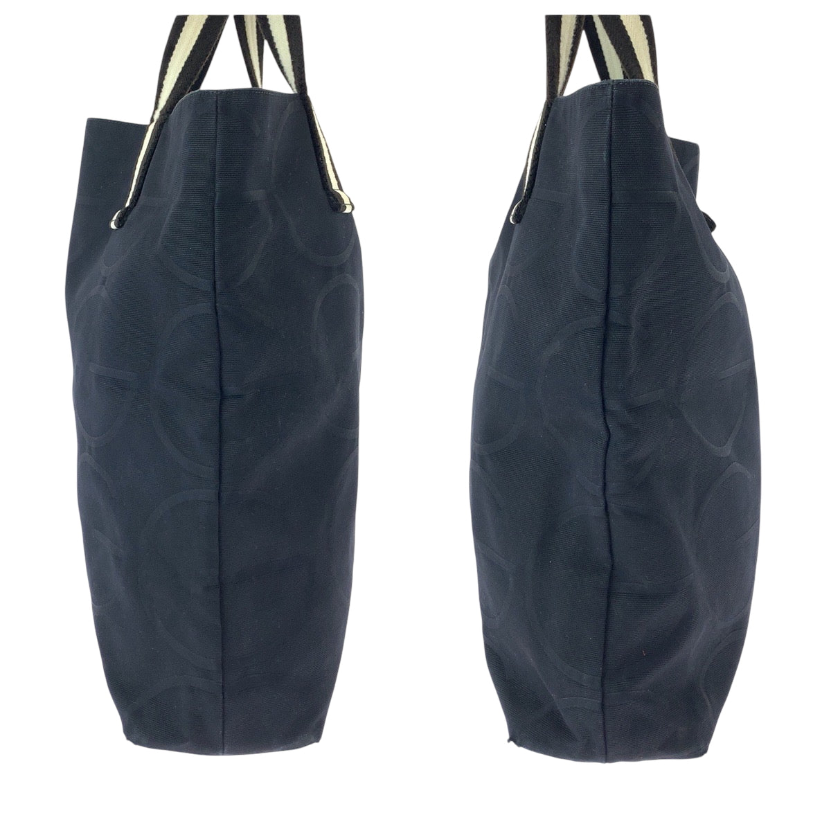 15307
GUCCI グッチ Gロゴ ブラック 黒 ホワイト キャンバス 123439 トートバッグ ショルダーバッグ  レディース