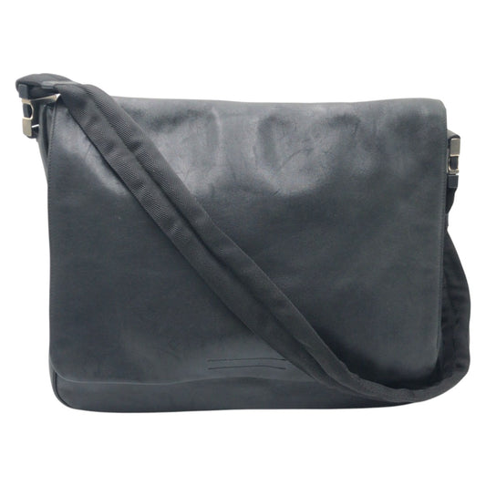 15308
PRADA プラダ ブラック 黒 レザー ショルダーバッグ メッセンジャーバッグ メンズ AB