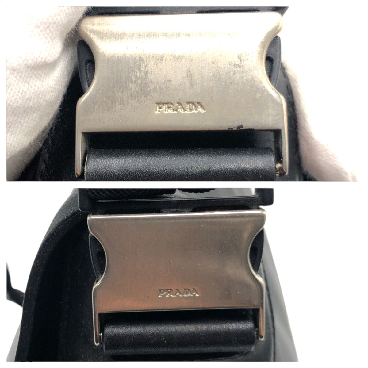 15308
PRADA プラダ ブラック 黒 レザー ショルダーバッグ メッセンジャーバッグ メンズ AB