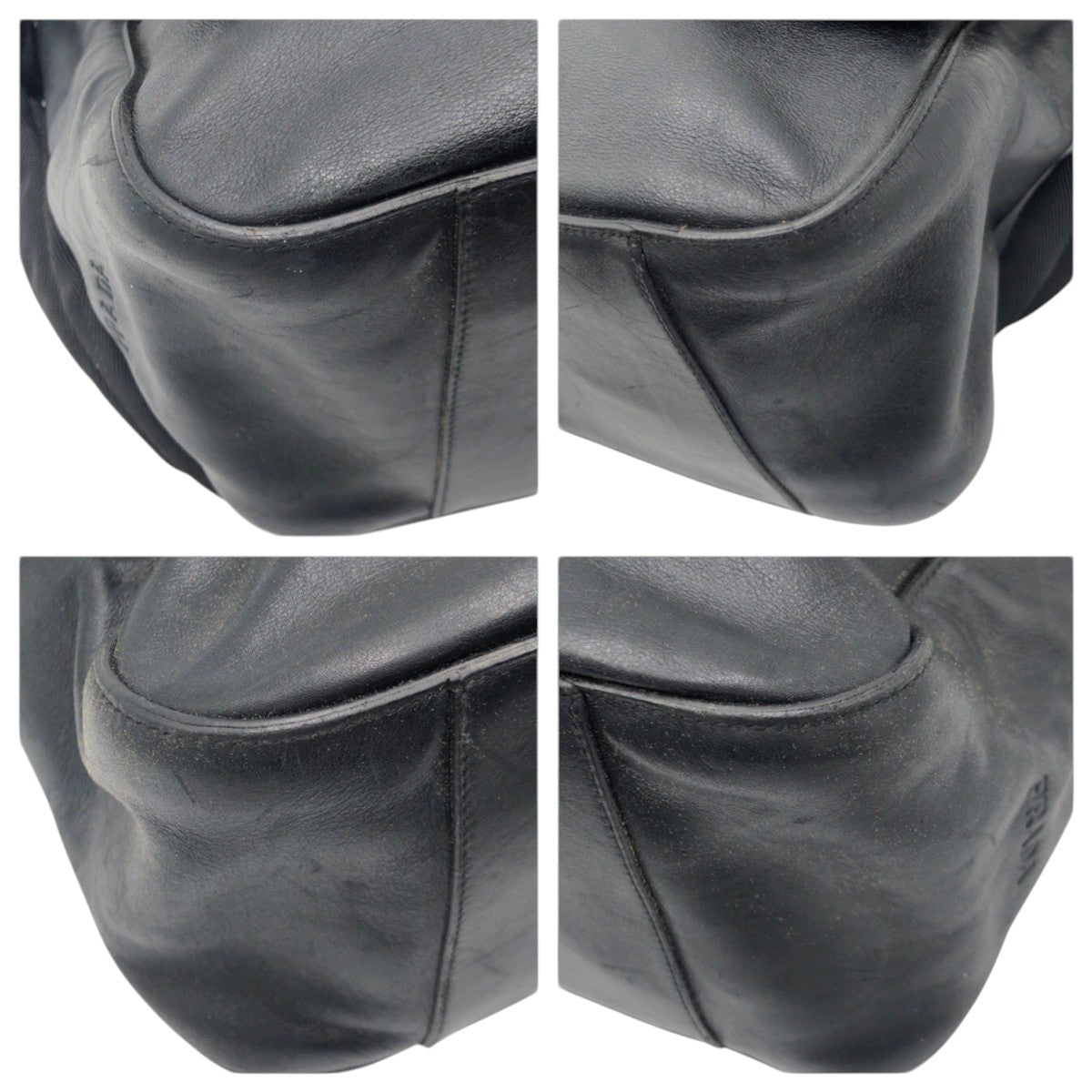 15308
PRADA プラダ ブラック 黒 レザー ショルダーバッグ メッセンジャーバッグ メンズ AB