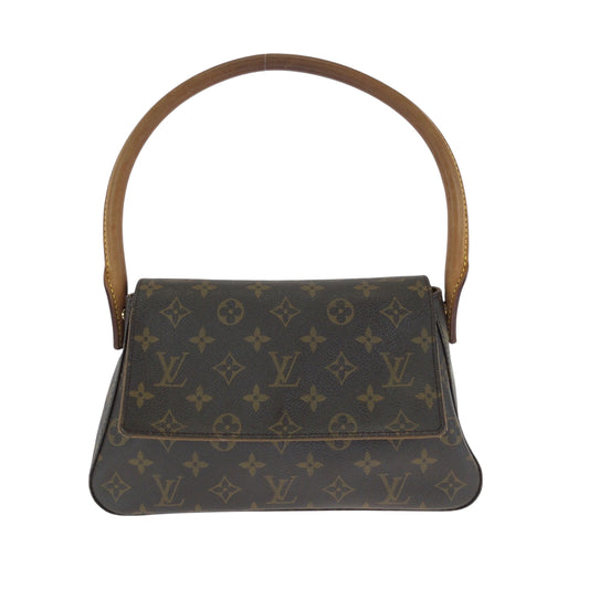 15309
LOUIS VUITTON ルイヴィトン モノグラム ミニルーピング ブラウン ゴールド金具 PVC M51147 ワンショルダーバッグ 肩掛け  レディース