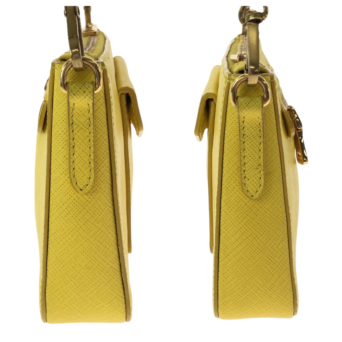 15250
PRADA プラダ サフィアーノ ルクス イエロー ゴールド金具 レザー BT0834 チェーンショルダーバッグ ポシェット  レディース
