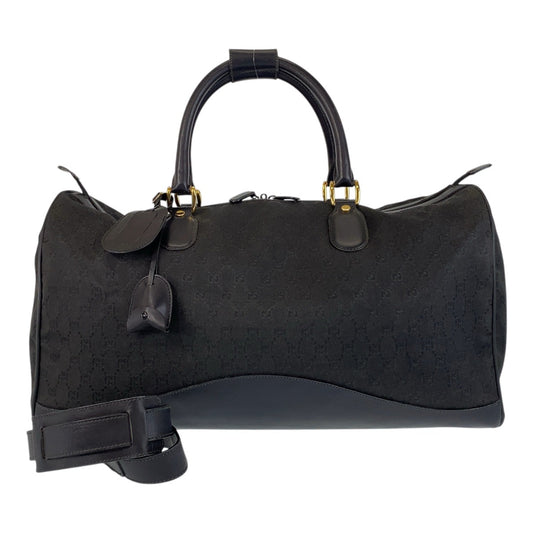 15311
GUCCI グッチ オールドグッチ ブラック 黒 ゴールド金具 GGキャンバス / レザー 012 3656 0 55 ボストンバッグ ショルダーバッグ 2way  メンズ