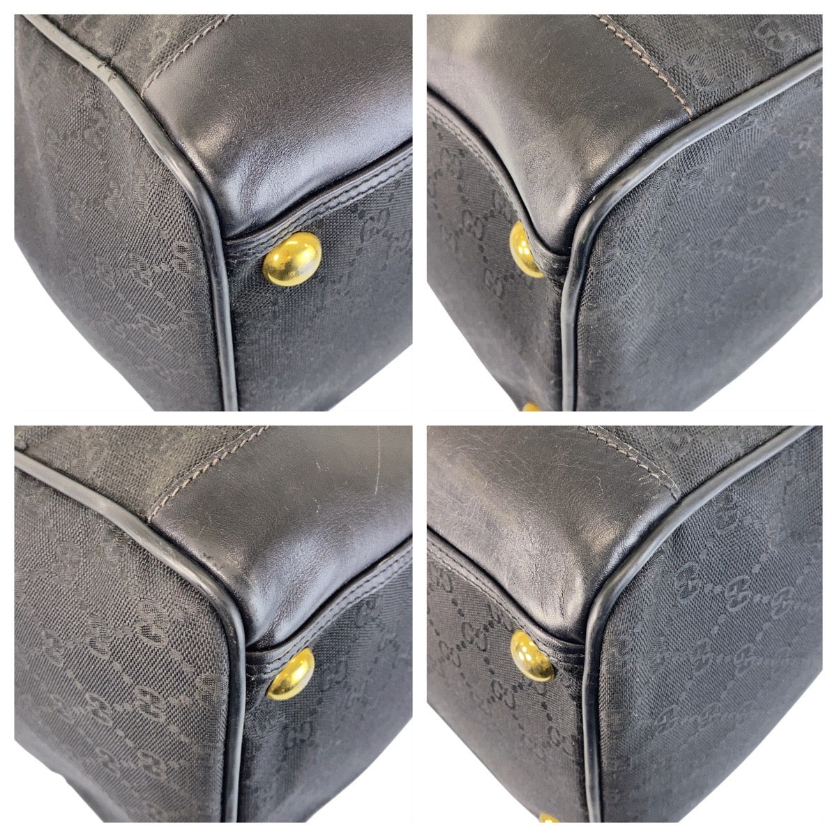 15311
GUCCI グッチ オールドグッチ ブラック 黒 ゴールド金具 GGキャンバス / レザー 012 3656 0 55 ボストンバッグ ショルダーバッグ 2way  メンズ