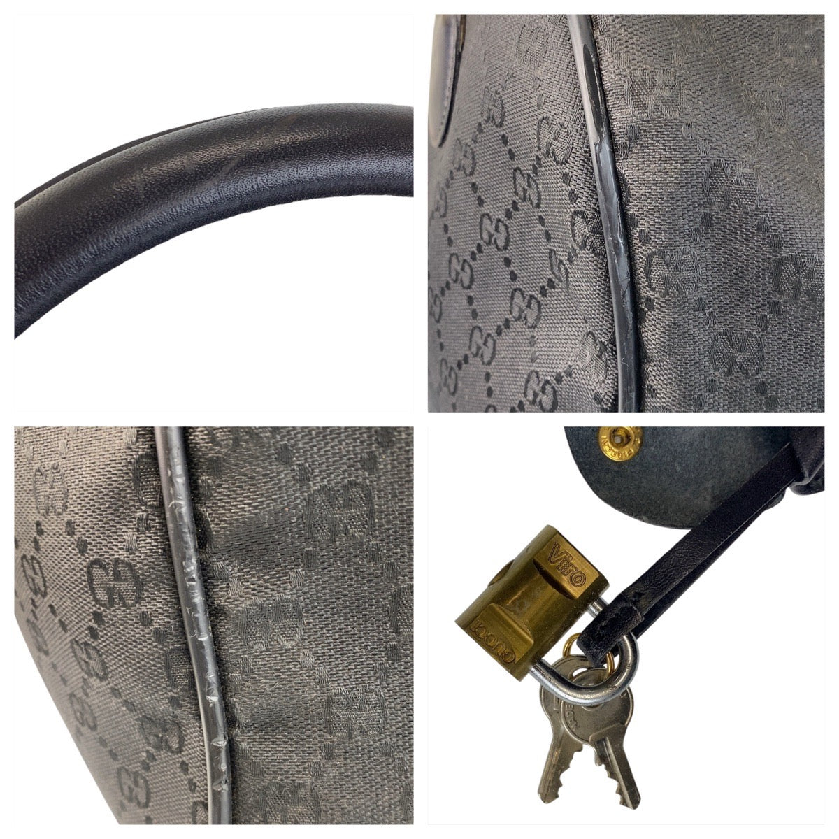 15311
GUCCI グッチ オールドグッチ ブラック 黒 ゴールド金具 GGキャンバス / レザー 012 3656 0 55 ボストンバッグ ショルダーバッグ 2way  メンズ