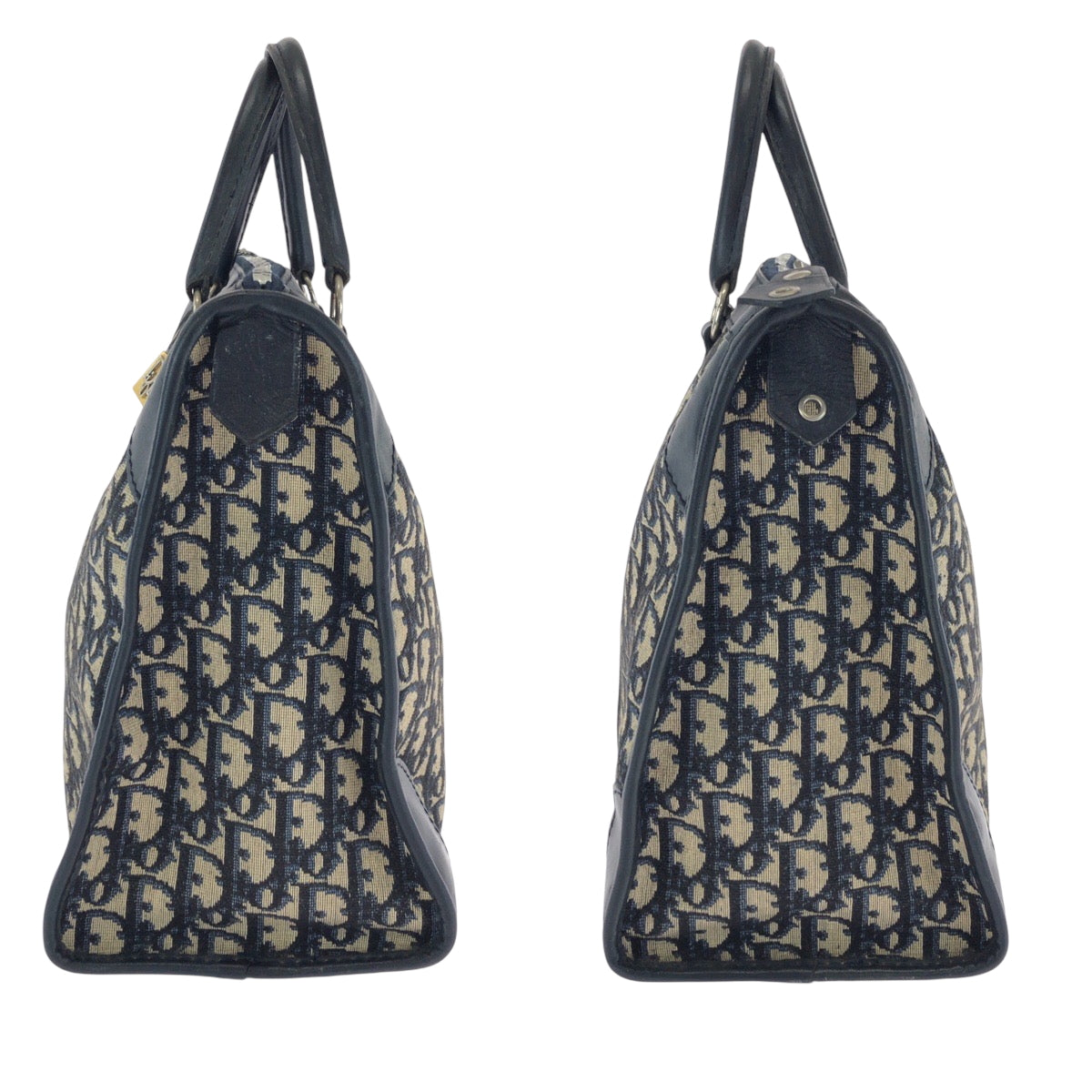 15312
Dior ディオール トロッター ネイビー ベージュ ブラック ゴールド金具 キャンバス トートバッグ ショルダーバッグ  レディース