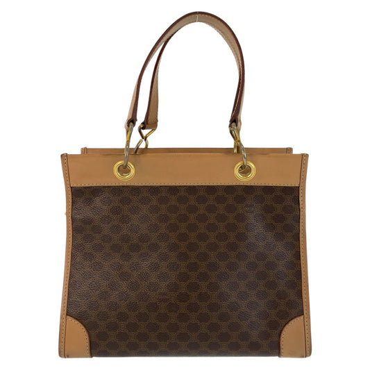 15314
CELINE セリーヌ マカダム ブラウン ゴールド金具 PVC / レザー ハンドバッグ トートバッグ  レディース
