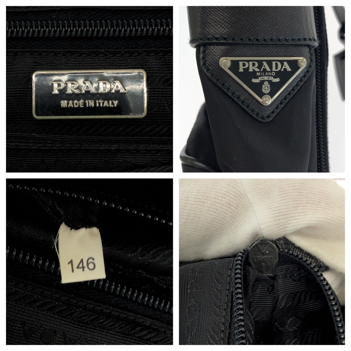 15315
PRADA プラダ テスート 三角ロゴプレート ブラック 黒 シルバー金具 ナイロン ショルダーバッグ ビジネスバッグ 2way  メンズ