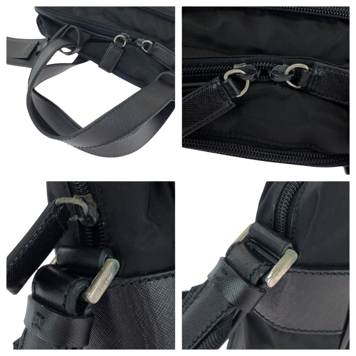 15315
PRADA プラダ テスート 三角ロゴプレート ブラック 黒 シルバー金具 ナイロン ショルダーバッグ ビジネスバッグ 2way  メンズ