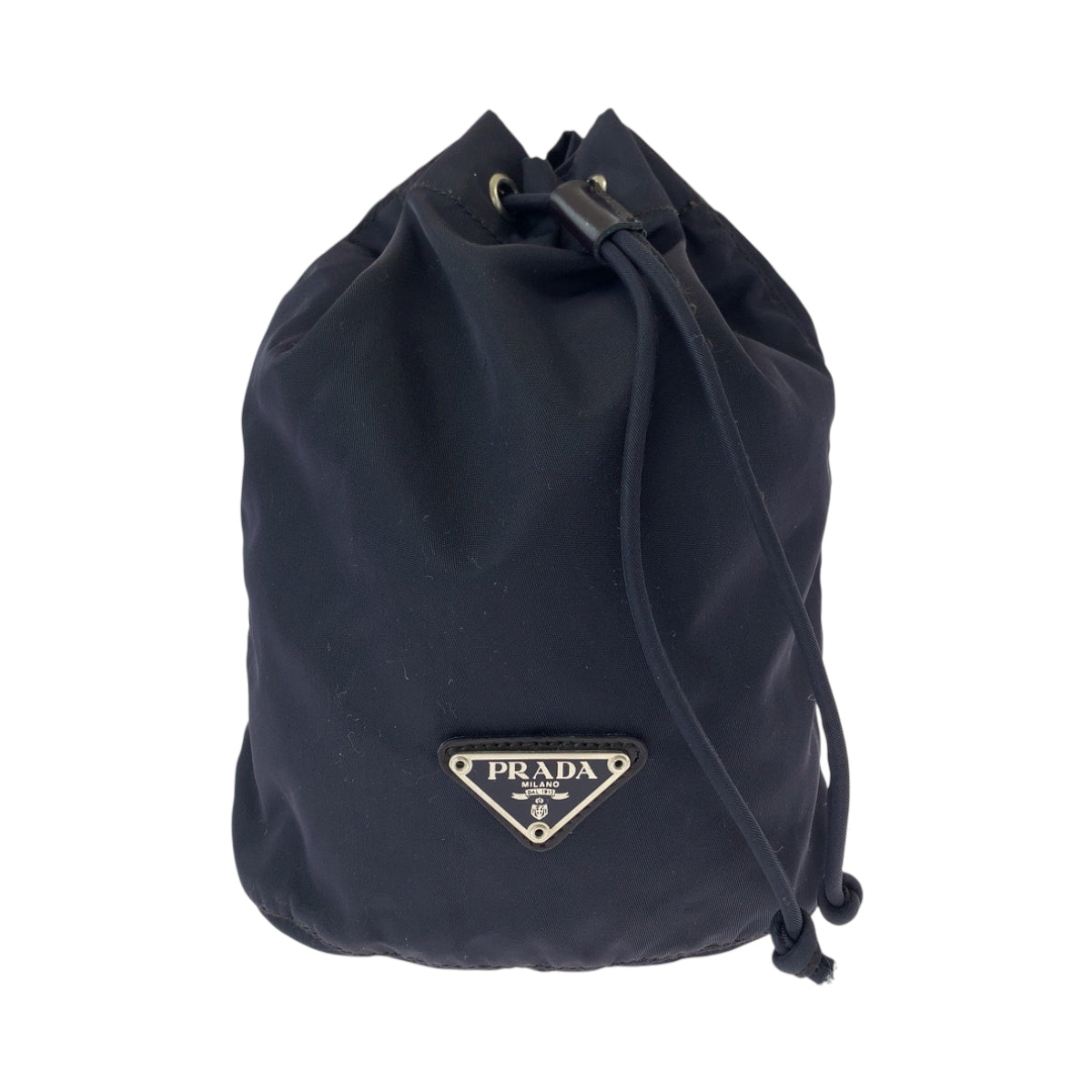 15316
PRADA プラダ テスート 三角ロゴプレート ネイビー シルバー金具 ナイロン MV369 ポーチ  レディース