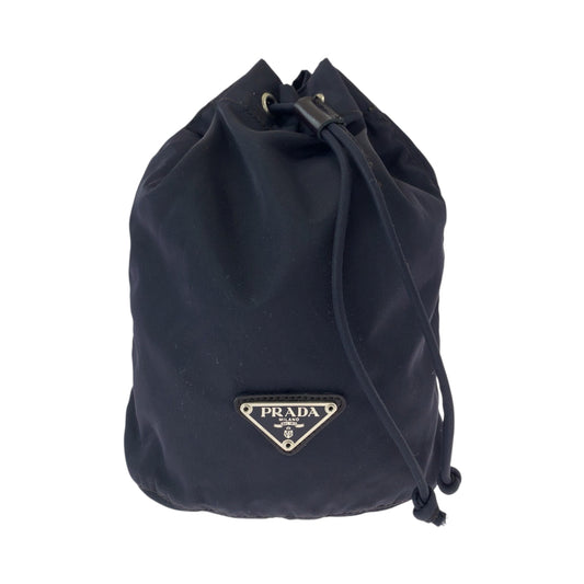 15316
PRADA プラダ テスート 三角ロゴプレート ネイビー シルバー金具 ナイロン MV369 ポーチ  レディース