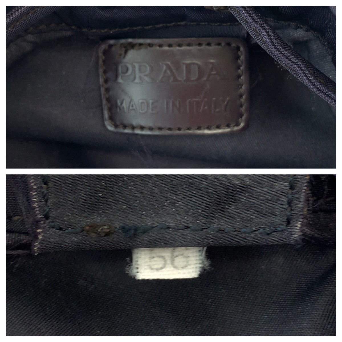 15316
PRADA プラダ テスート 三角ロゴプレート ネイビー シルバー金具 ナイロン MV369 ポーチ  レディース