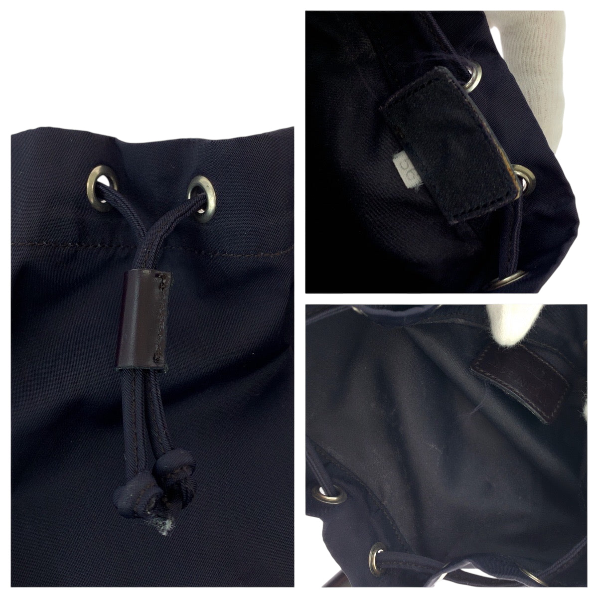15316
PRADA プラダ テスート 三角ロゴプレート ネイビー シルバー金具 ナイロン MV369 ポーチ  レディース