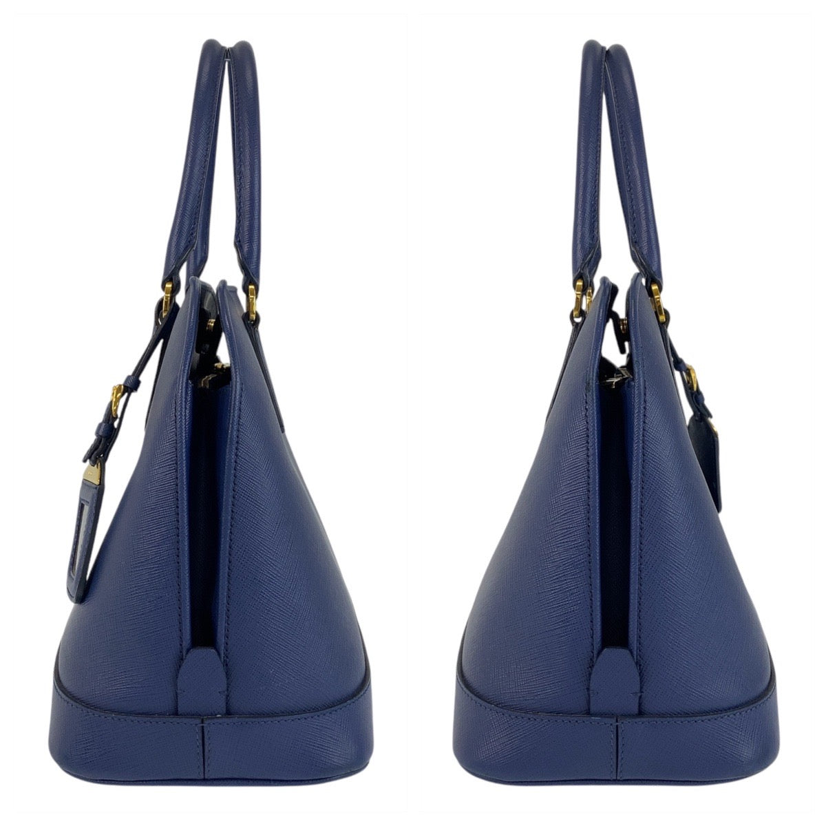 15317
PRADA プラダ サフィアーノ ブルー ゴールド金具 レザー ハンドバッグ ショルダーバッグ 2way  レディース AB56