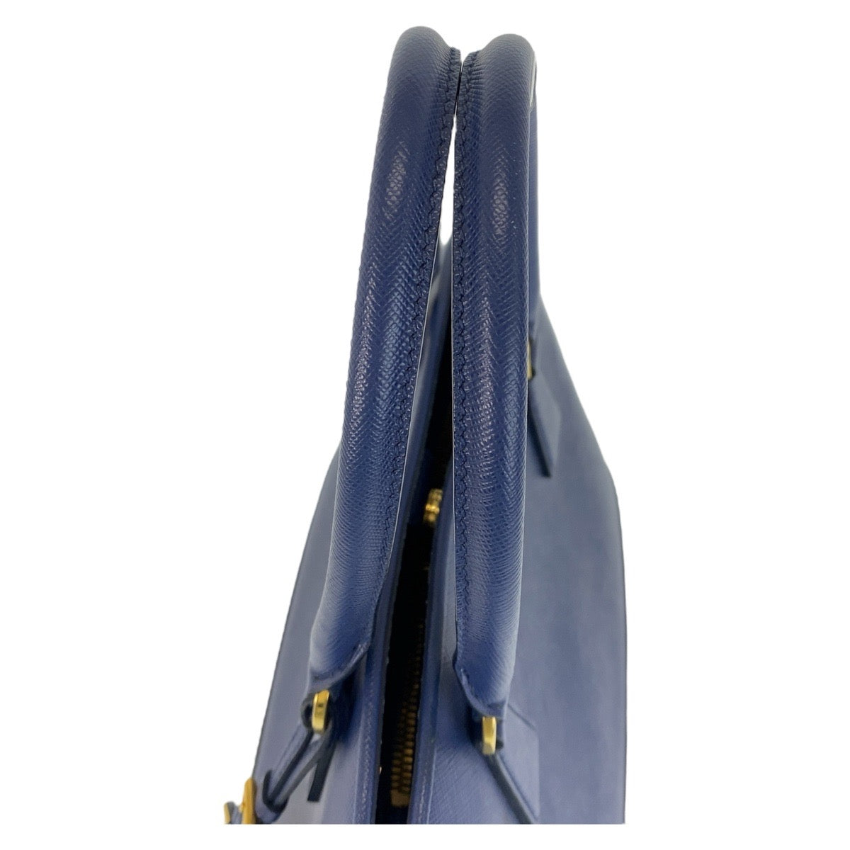 15317
PRADA プラダ サフィアーノ ブルー ゴールド金具 レザー ハンドバッグ ショルダーバッグ 2way  レディース AB56