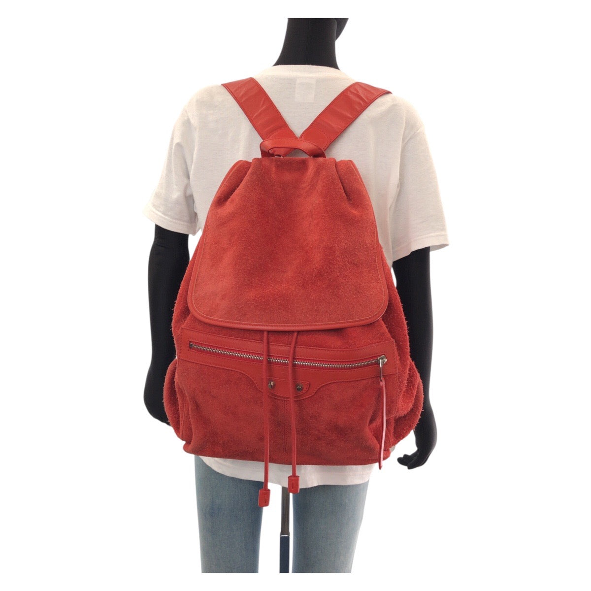 15318
BALENCIAGA バレンシアガ トラベラー レッド シルバー金具 スウェード / レザー 340139 6410 F 002123 リュック・デイパック バックパック 男女兼用  レディース ABP39