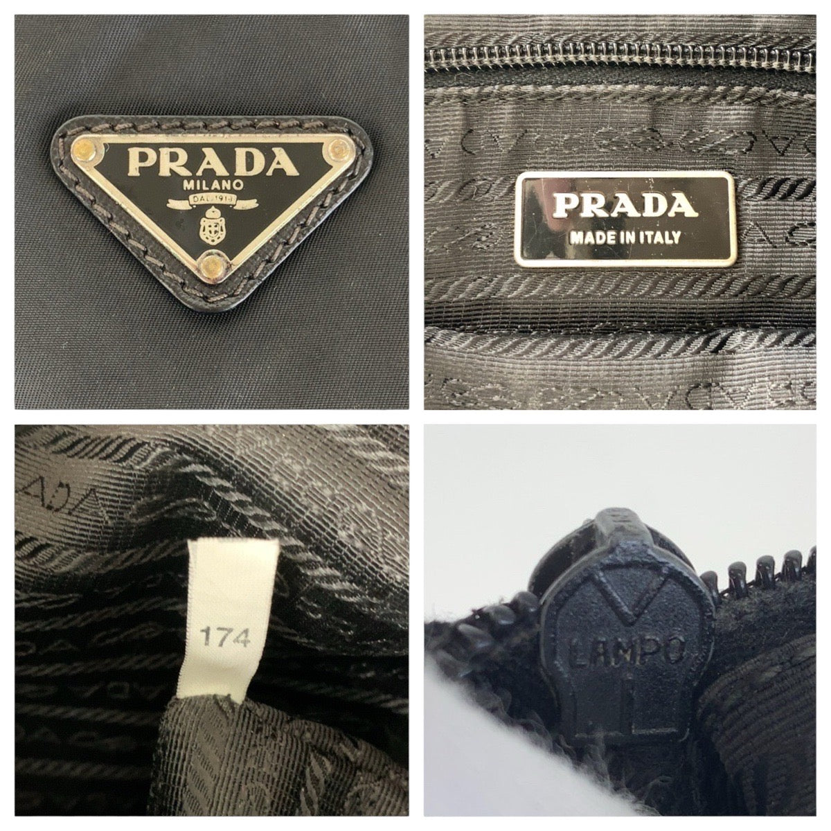 15319
PRADA プラダ テスート サフィアーノ 三角ロゴプレート ブラック 黒 シルバー金具 ナイロン / レザー ショルダーバッグ ポシェット  メンズ AB39