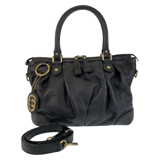 15320
GUCCI グッチ グッチシマ スーキー ブラック 黒 ゴールド金具 レザー 247902 ハンドバッグ ショルダーバッグ 2way  レディース