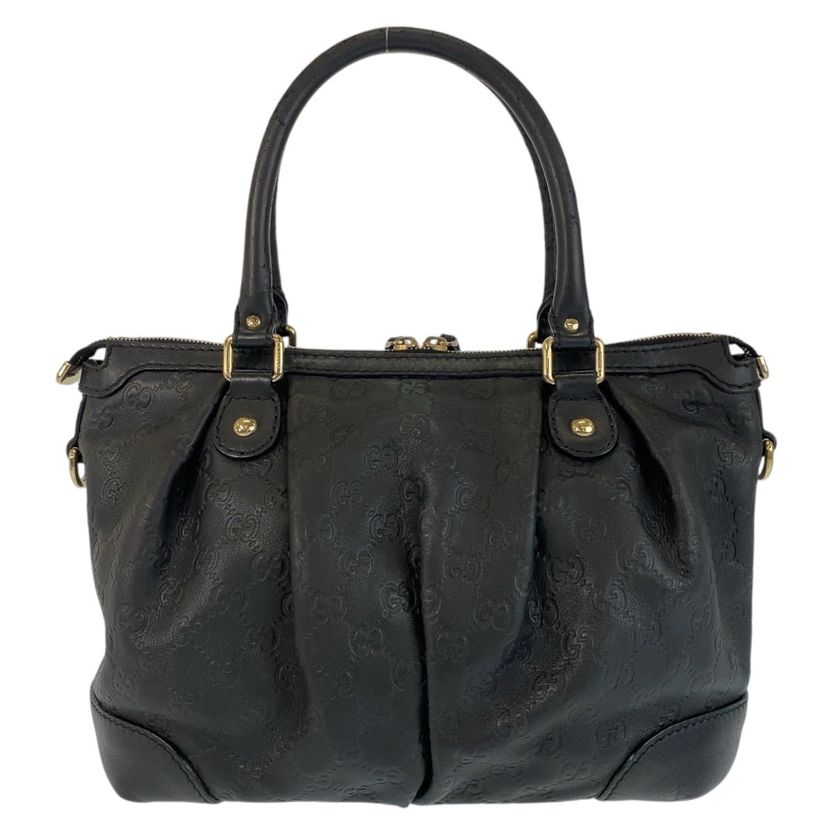 15320
GUCCI グッチ グッチシマ スーキー ブラック 黒 ゴールド金具 レザー 247902 ハンドバッグ ショルダーバッグ 2way  レディース