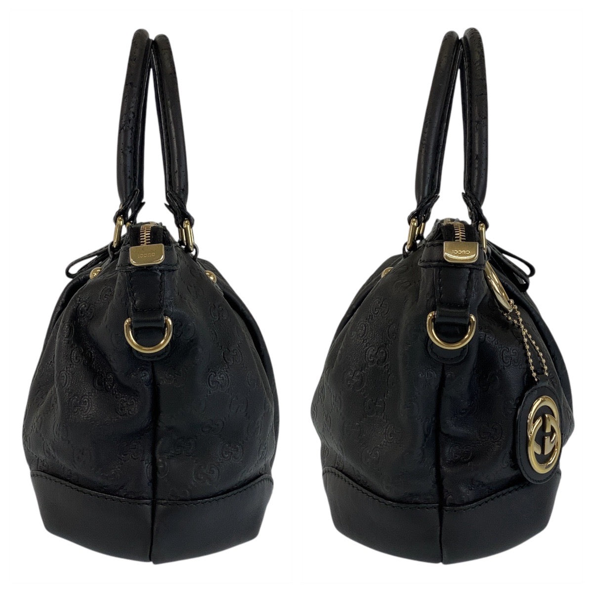 15320
GUCCI グッチ グッチシマ スーキー ブラック 黒 ゴールド金具 レザー 247902 ハンドバッグ ショルダーバッグ 2way  レディース