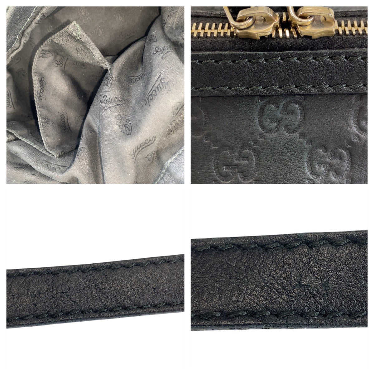15320
GUCCI グッチ グッチシマ スーキー ブラック 黒 ゴールド金具 レザー 247902 ハンドバッグ ショルダーバッグ 2way  レディース