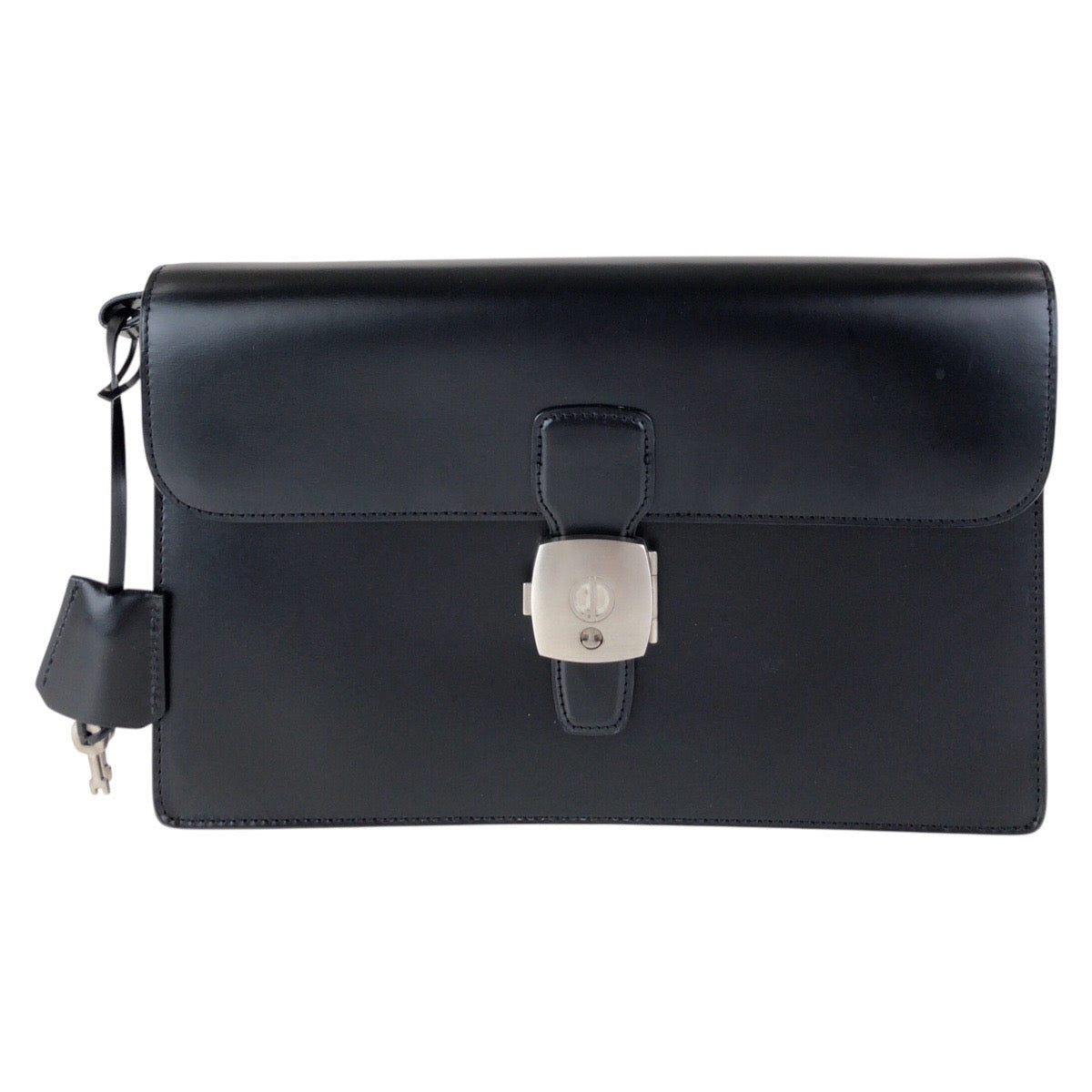 15321
Dunhill ダンヒル ブラック 黒 シルバー金具 レザー セカンドバッグ クラッチバッグ  メンズ