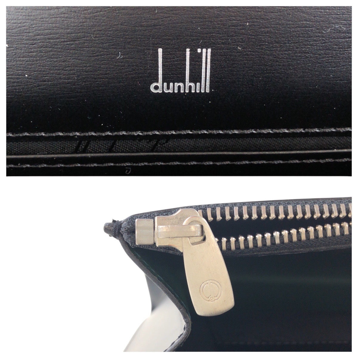 15321
Dunhill ダンヒル ブラック 黒 シルバー金具 レザー セカンドバッグ クラッチバッグ  メンズ
