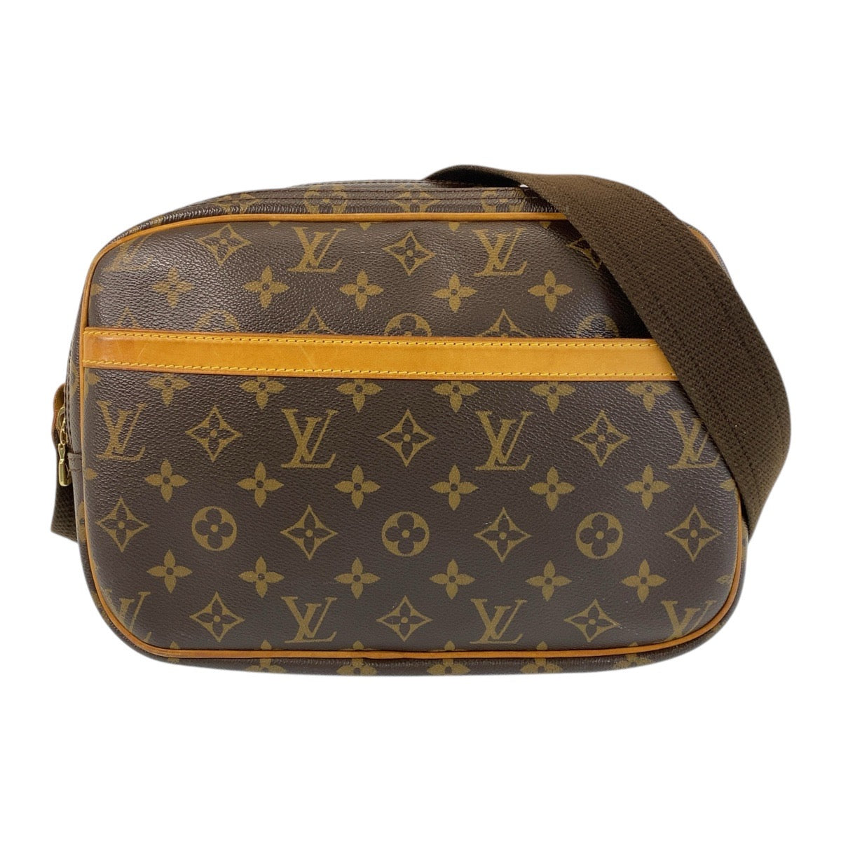 15324
LOUIS VUITTON ルイヴィトン モノグラム リポーターPM ブラウン ゴールド金具 PVC M45254 ショルダーバッグ メッセンジャーバッグ  レディース ABP46