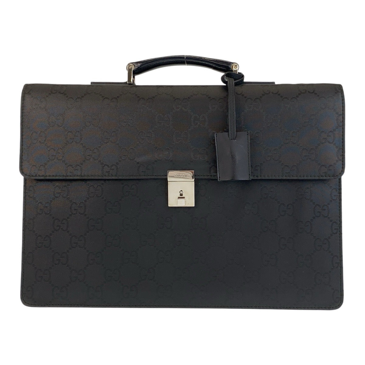 15325
GUCCI グッチ ブラック 黒 シルバー金具 GGキャンバス / レザー 015 0235 ビジネスバッグ ブリーフケース  メンズ