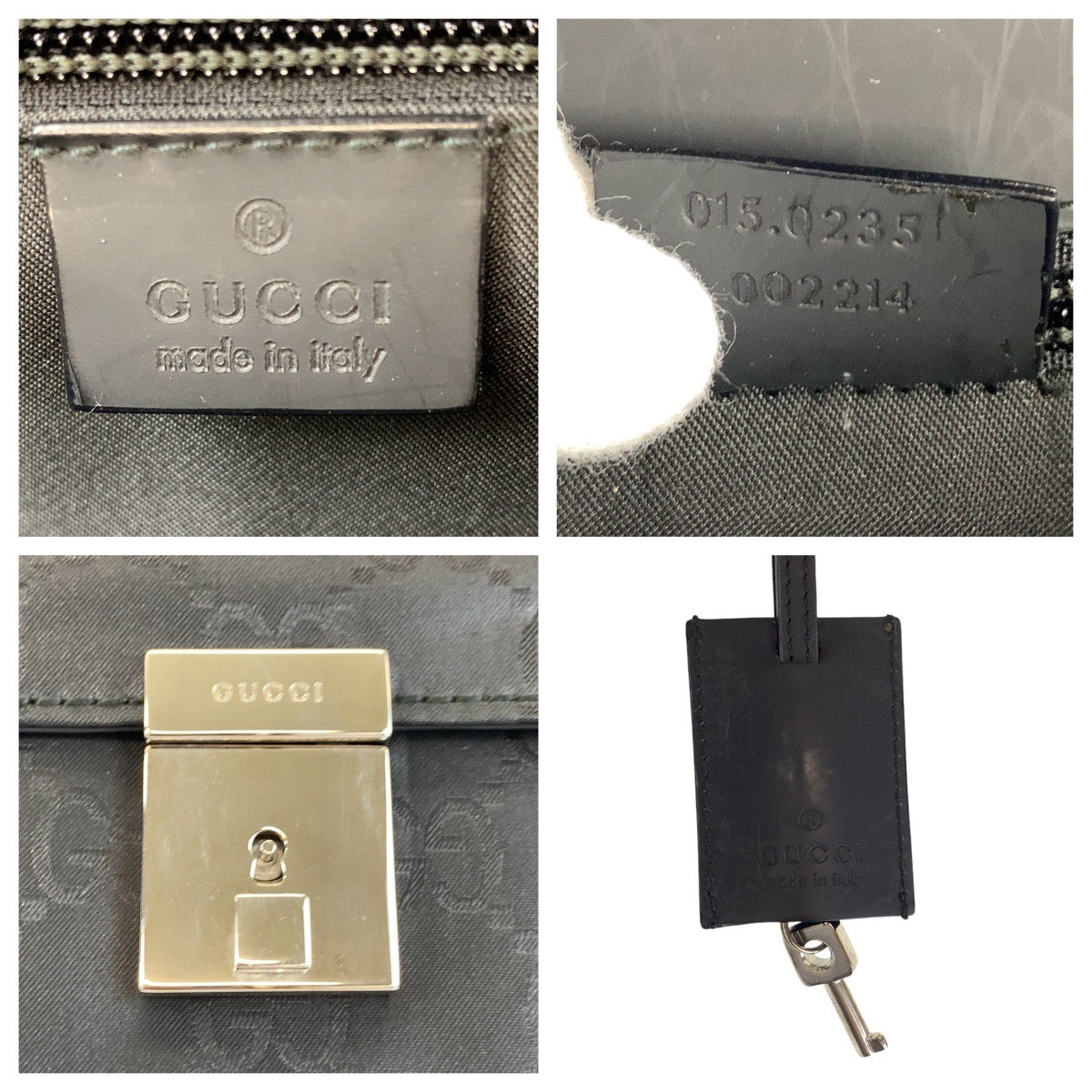 15325
GUCCI グッチ ブラック 黒 シルバー金具 GGキャンバス / レザー 015 0235 ビジネスバッグ ブリーフケース  メンズ