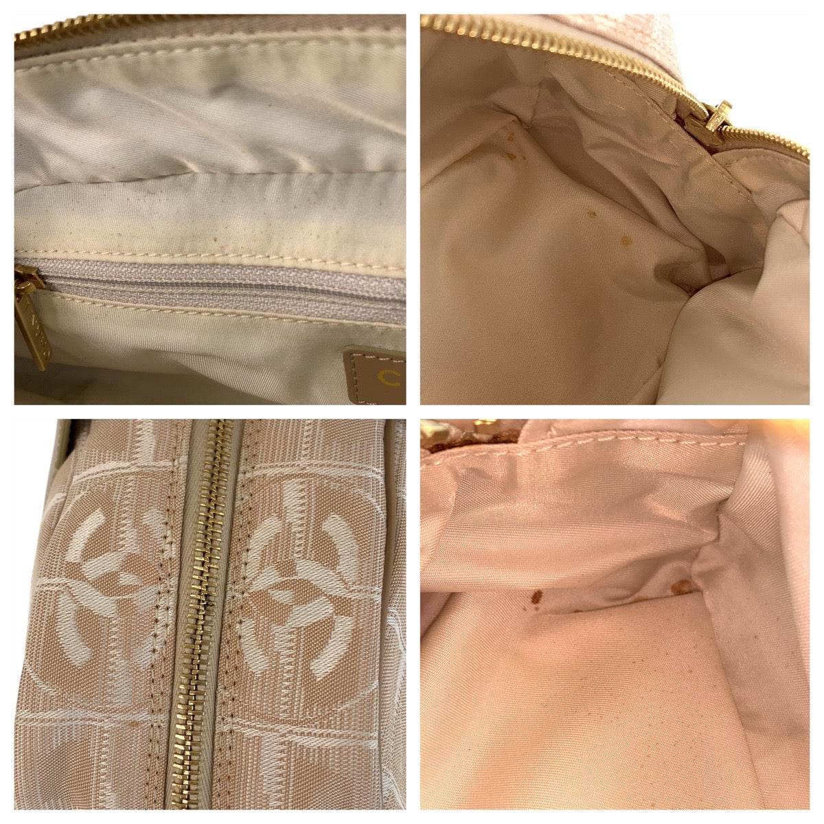 15327
CHANEL シャネル ニュートラベルライン ベージュ ゴールド金具 ナイロン / レザー ハンドバッグ ミニボストンバッグ  レディース