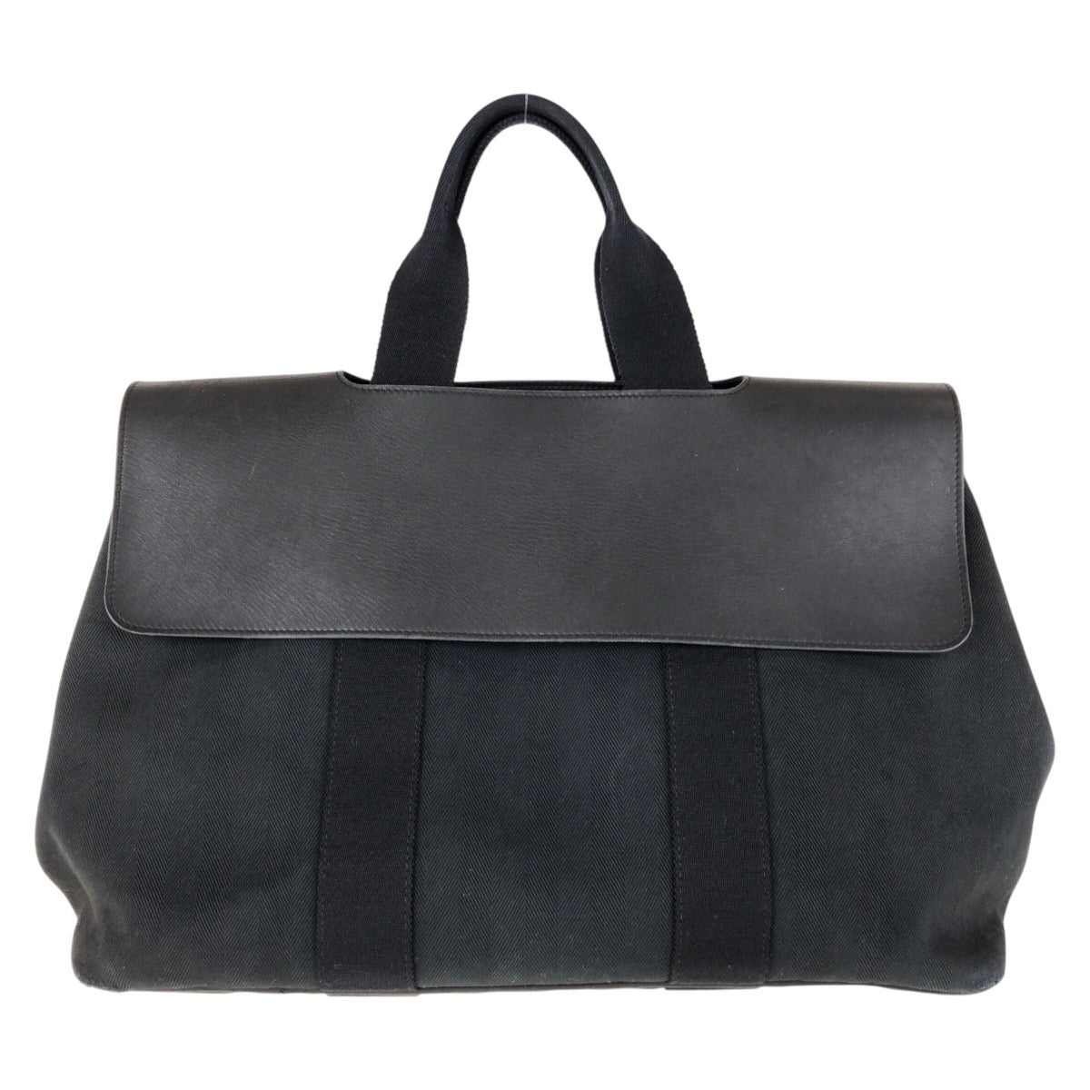15330
HERMES エルメス ヴァルパライソ MM ブラック 黒 シルバー金具 トワルシェブロン / レザー トートバッグ ハンドバッグ 男女兼用 メンズ AB