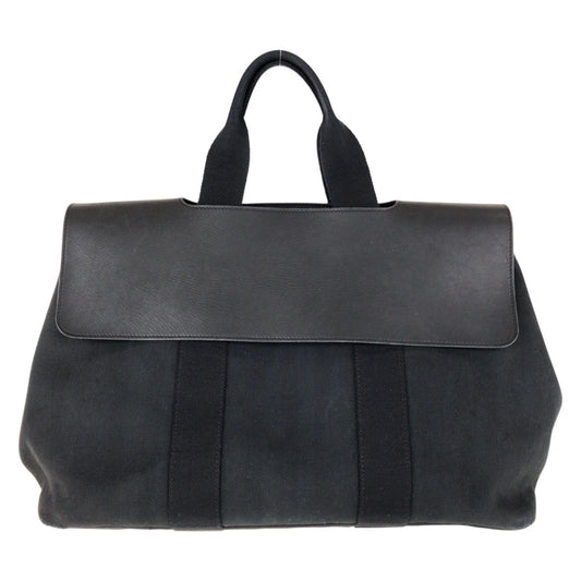 15330
HERMES エルメス ヴァルパライソ MM ブラック 黒 シルバー金具 トワルシェブロン / レザー トートバッグ ハンドバッグ 男女兼用 メンズ AB