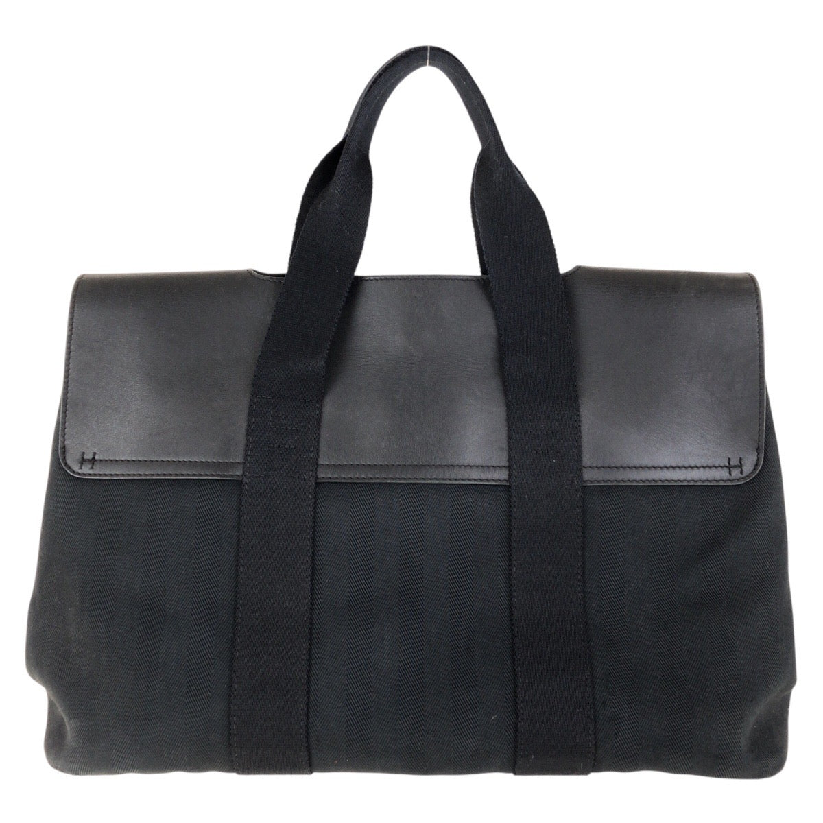 15330
HERMES エルメス ヴァルパライソ MM ブラック 黒 シルバー金具 トワルシェブロン / レザー トートバッグ ハンドバッグ 男女兼用 メンズ AB